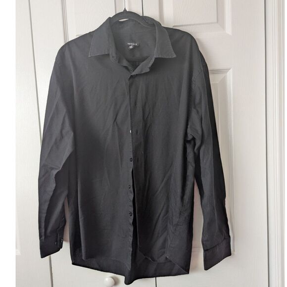 Van Heusen Black Button-Down Collar Shirt | Men’s XL 17-17.5 | Long Sleeve - Picture 1 of 5